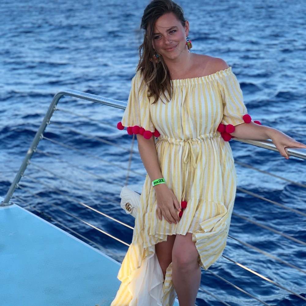 Alena Dress in Portofino Yellow & Pink by Sundress